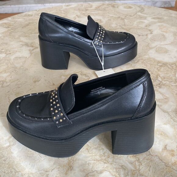 NEW! Design Concept Studio Chunky Studded Platform Loafers - Picture 8 of 11